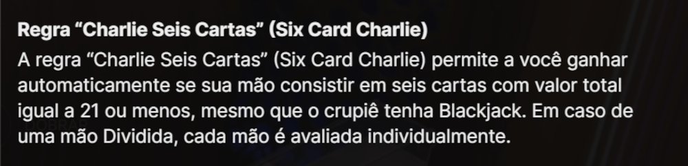 Infinite Blackjack Six Card Charlie