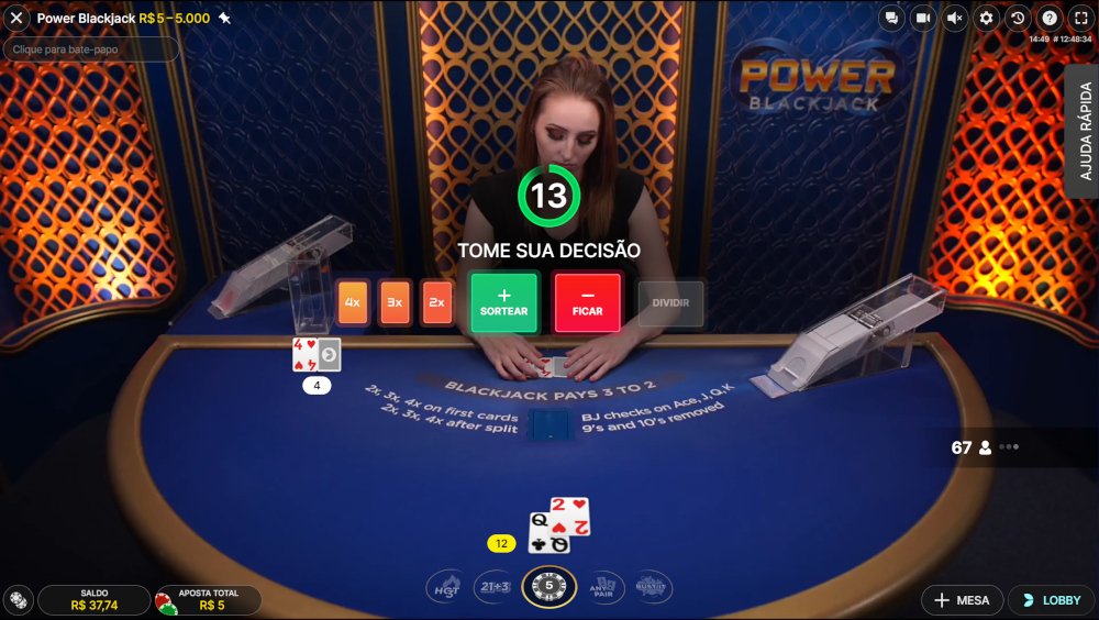 Power Blackjack decisões