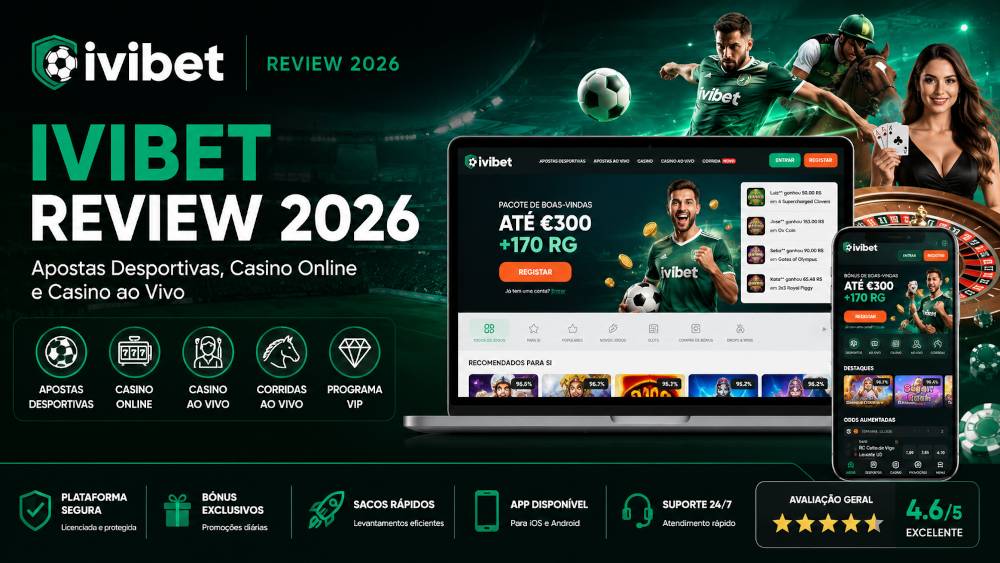 Homepage da Ivibet Portugal com apostas desportivas e casino online